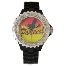 Reloj De Pulsera Relógio Feminino Preto com Strass Via Pantanal