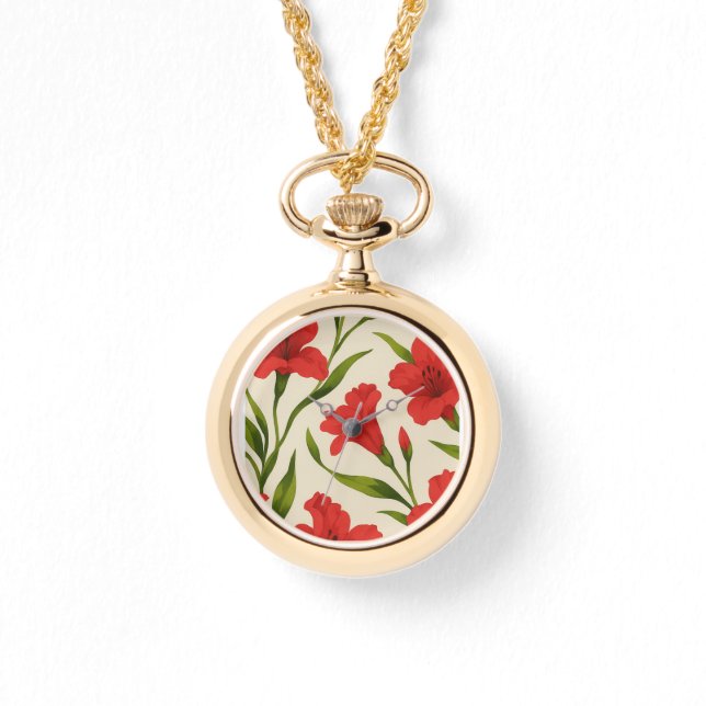 Reloj De Pulsera relógio florais vermelha  (Anverso)