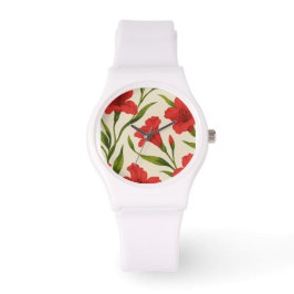 Reloj De Pulsera relógio florais vermelha 