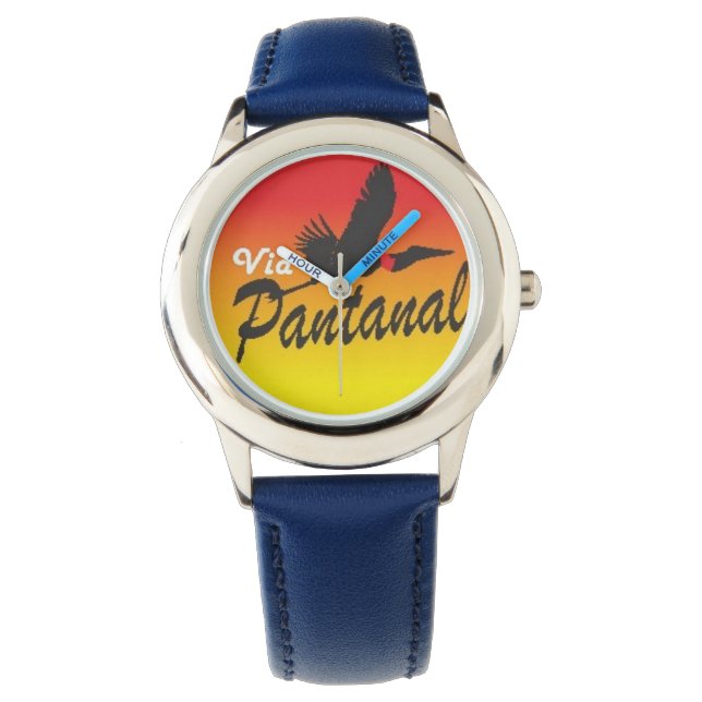 Reloj De Pulsera Relógio Infantil Azul de Aço Inoxidável (Anverso)