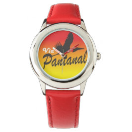 Reloj De Pulsera Relógio Infantil Vermelho de Aço Inoxidável 