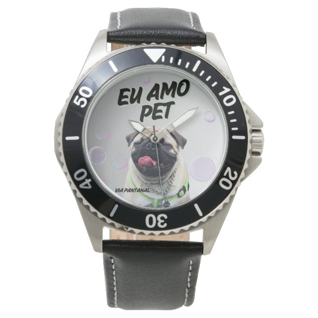 Reloj De Pulsera Relógio Masculino Preto Aço Inoxidável Pet (Anverso)