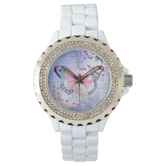 Reloj De Pulsera Reloj/cosecha de esmalte blanco Diamante de imitac (Anverso)