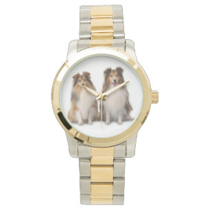 Reloj De Pulsera Reloj, oro y tono plateado del Dos-Tono de Sheltie
