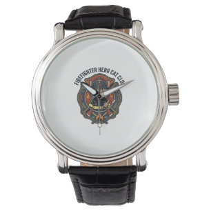 Reloj De Pulsera Remera gráfica de gato héroe bombero - Bombero