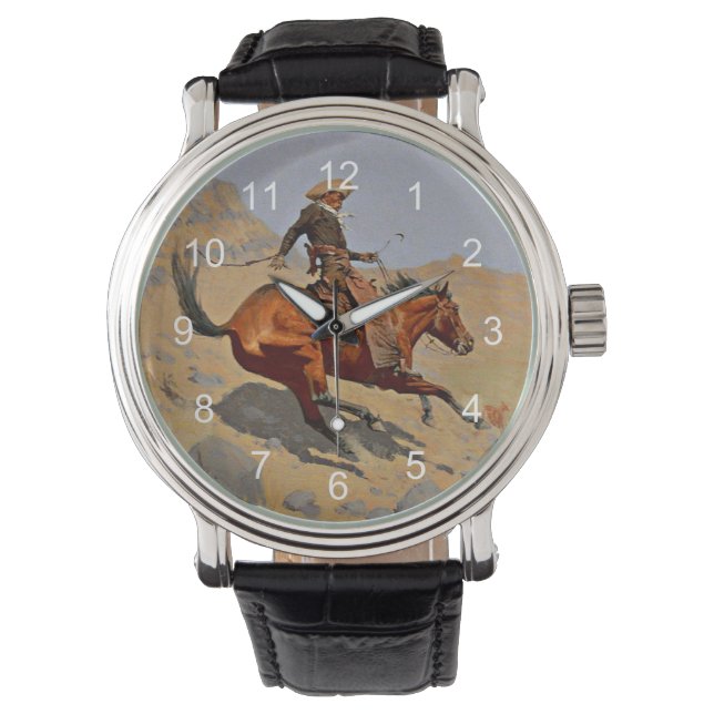 Reloj De Pulsera Remington: El Cowboy, arte de vaquero americano (Anverso)