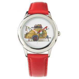 Reloj De Pulsera Remolque lindo del viaje del campista de la