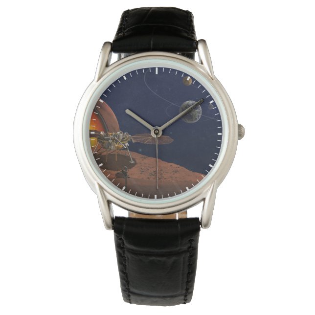Reloj De Pulsera Rendición artística de The Insight Lander. (Anverso)