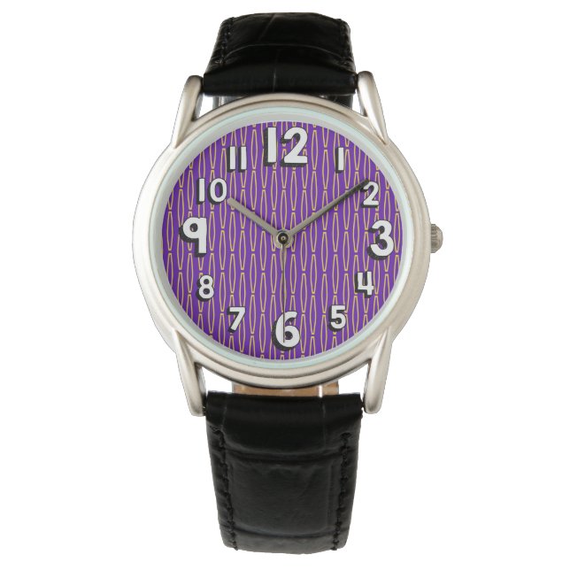 Reloj De Pulsera Repetición geométrica de Mardi Gras (Anverso)