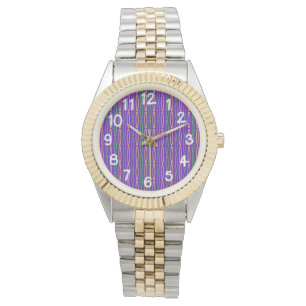 Reloj De Pulsera Repetición geométrica de Mardi Gras