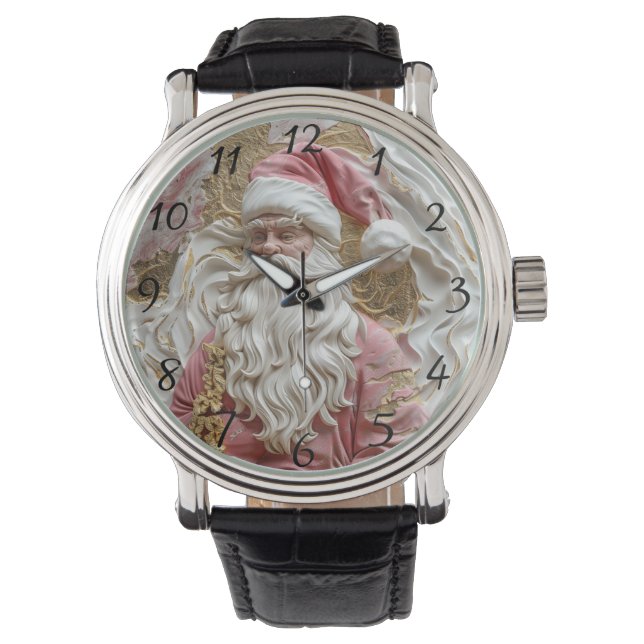 Reloj De Pulsera Representación artística festiva de Santa (Anverso)