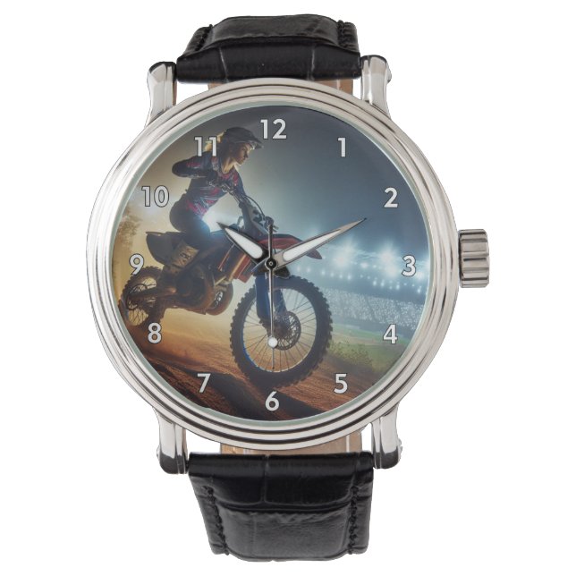 Reloj De Pulsera Representación digital de la competencia MotoCross (Anverso)