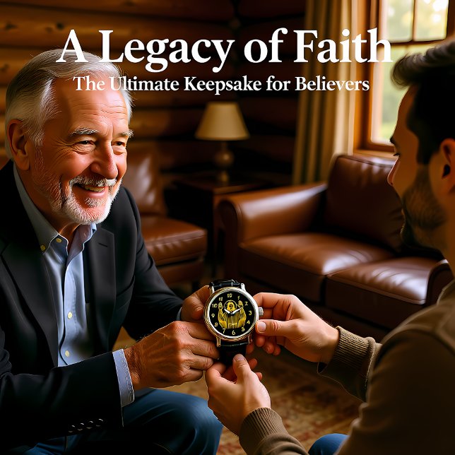 Reloj De Pulsera Representación dorada de Jesús con manos levantada (Subido por el creador)