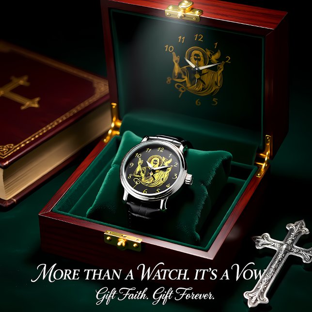 Reloj De Pulsera Representación dorada de Jesús con paloma (Subido por el creador)