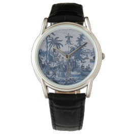 Reloj De Pulsera Repro Chinoiserie Delft Blue and White Tile