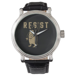 Reloj De Pulsera Resista del activismo pingüino diseño gráfico vint