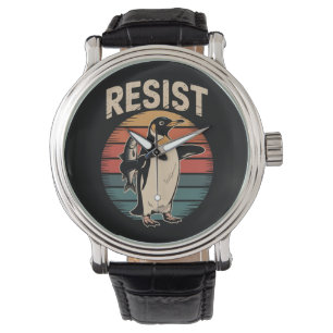 Reloj De Pulsera Resistir Activismo de Pingüinos Protestar Arancele