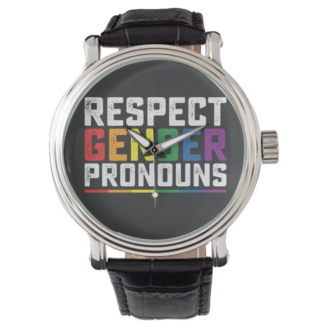 Reloj De Pulsera Respeto LGBT Género Pronunció Trasgo Lesbiana Gay (Anverso)