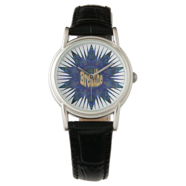 Reloj De Pulsera Respira, En Blue Boho Star, (Anverso)