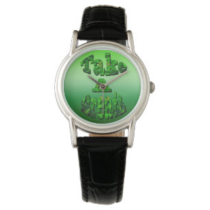 Reloj De Pulsera Respira, Escrito En Verde,