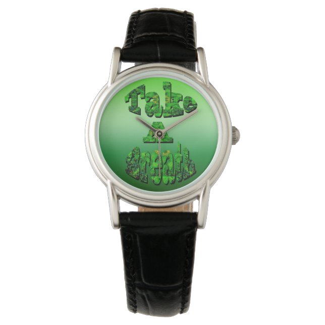 Reloj De Pulsera Respira, Escrito En Verde, (Anverso)