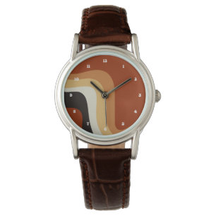 Reloj De Pulsera Resumen bohemio vintage Naranja Groovy Hippie de 7