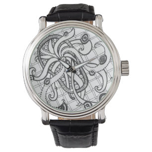 Reloj De Pulsera Resumen clásico en blanco y negro