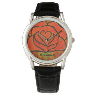 Reloj De Pulsera Resumen de acentos rojos y negros rosas de "I Hear