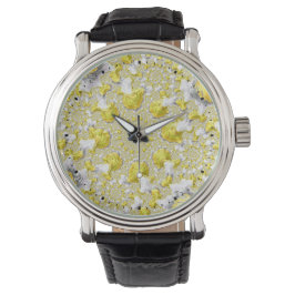 Reloj De Pulsera Resumen de amarillo dorado Simetría fractal