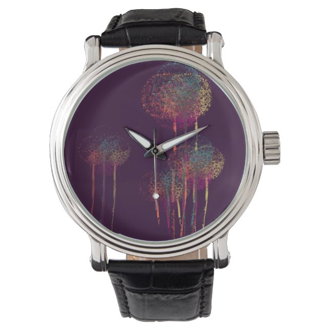 Reloj De Pulsera Resumen de árboles de flores de verano (Anverso)