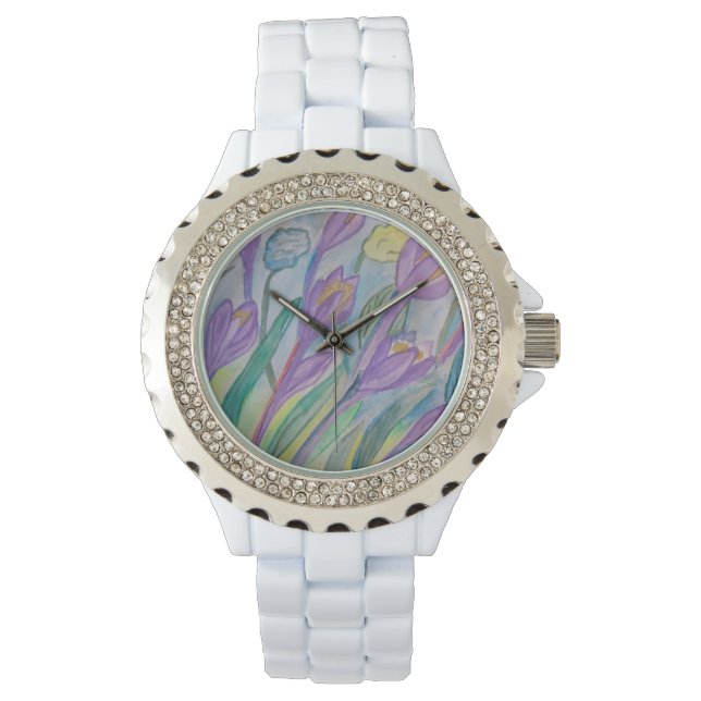 Reloj De Pulsera Resumen de Crocus Watch de primavera (Anverso)