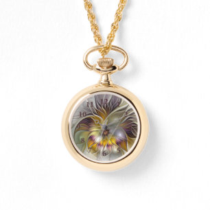 Reloj De Pulsera Resumen de fantasía colorida Flor Fractal Moderno