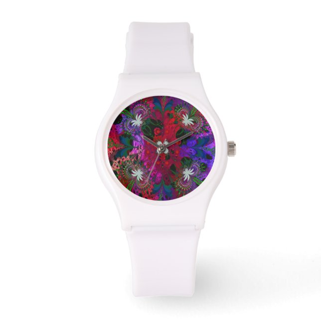 Reloj De Pulsera Resumen de Hodge Podge Floral (Anverso)