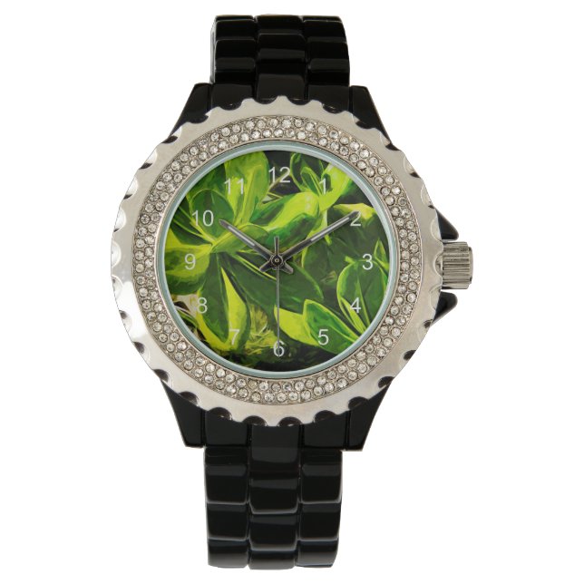 Reloj De Pulsera Resumen de la exitosa planta verde de Ocean Beach (Anverso)