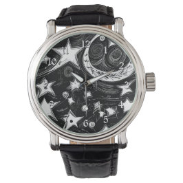 Reloj De Pulsera Resumen De La Luna Y Las Estrellas