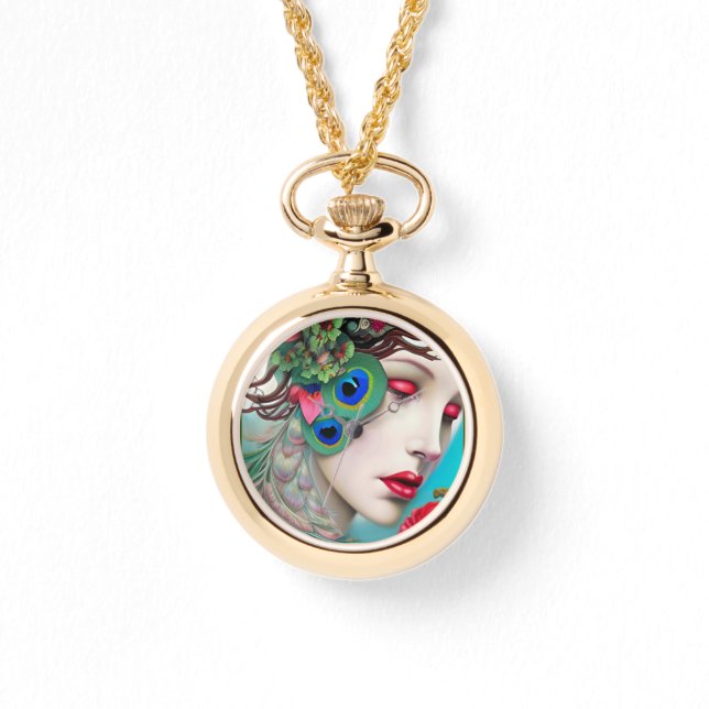 Reloj De Pulsera Resumen de los labios rojos y los Rosas del pavo r (Anverso)