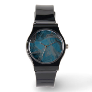 Reloj De Pulsera Resumen de mármol azul y gris