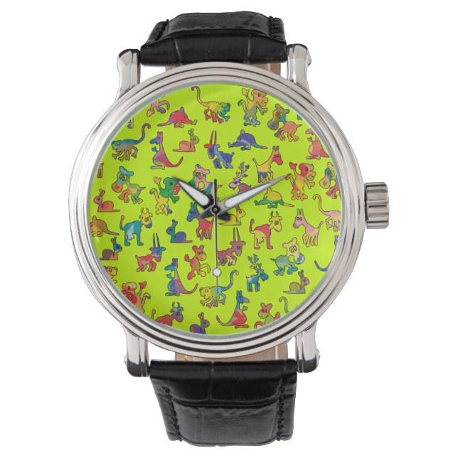 Reloj De Pulsera Resumen de mosaicos de patrones de animales (Anverso)