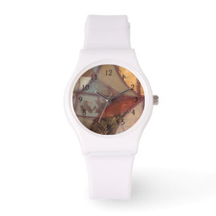 Reloj De Pulsera Resumen de pintura de hojas de flores por Norman W