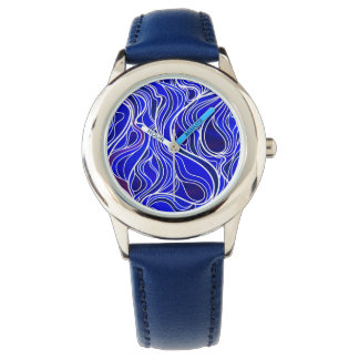 Reloj De Pulsera Resumen de vidrio manchado azul