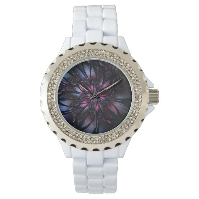 Reloj De Pulsera Resumen del diseño de flor fractal. (Anverso)
