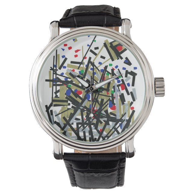 Reloj De Pulsera Resumen en cinta y letras 1 (Anverso)