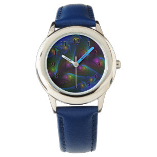 Reloj De Pulsera Resumen luminoso colorido de fractal trippy modern