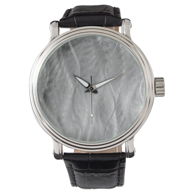Reloj De Pulsera Resumen Metalizado cepillado de plata (Anverso)