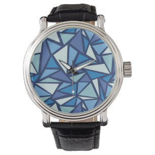 Reloj De Pulsera Resumen Patrón de cristales de hielo azul