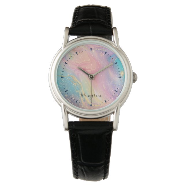 Reloj De Pulsera Resumen Purpurina Pastel patrón sin soldadura (Anverso)