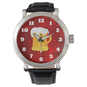 Reloj De Pulsera Resumen ruso rojo con Beer Stein
