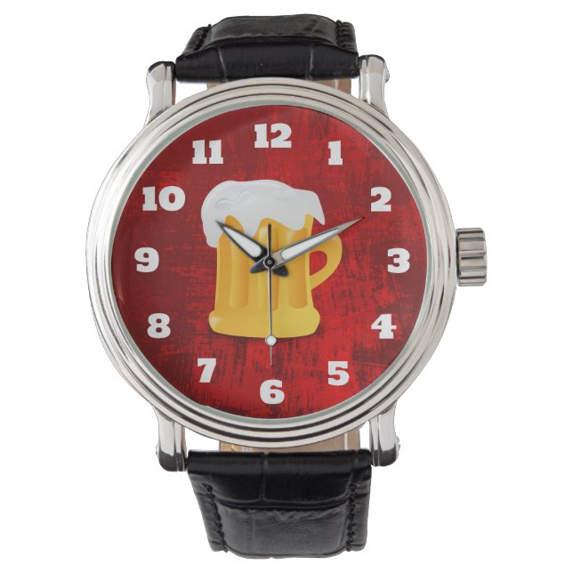 Reloj De Pulsera Resumen ruso rojo con Beer Stein (Anverso)