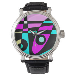 Reloj De Pulsera Resumen Surfing Turquoise Hot Pink Yellow Black