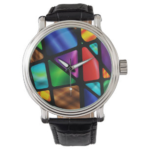 Reloj De Pulsera Resumen Ventana de vidrio manchado